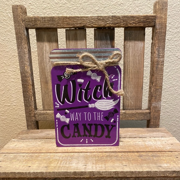 Halloween Decor For Tier Trays, Halloween Mason Jar Shaped Wood Signs Set Of 4 - Picture 10 of 16